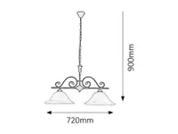 RABALUX Dorothea visilica E27 2x60W m. crno