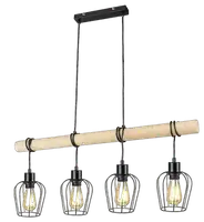 RABALUX Fabian, unutrašnja metal-drvena Visilica lampa, 4xE27