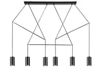 RABALUX Aslaug, mat crna metalna visilica, GU10 6x50W IP20