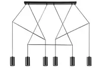 RABALUX Aslaug, mat crna metalna visilica, GU10 6x50W IP20