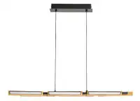 RABALUX Remiel, LED visilica metal crna/drvo, 30W, 1570lm, 3000K, d79cm, v120cm