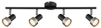 RABALUX Konrad, plafonska lampa, mat crna sa srebrnom metalnom abažurom, GU10 4x50W IP20