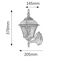 RABALUX Toscana spoljna zidna lampa E27 60W staro srebro IP4