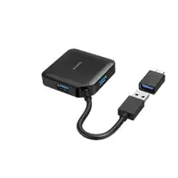 HAMA USB 3.2 HUB 1:4 5Gbit/s + USB-C adapter