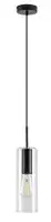 RABALUX Kalevi, visilica metal crna/staklo 1xE27, visina 150cm, tekstilni kabal