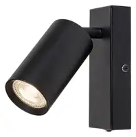 RABALUX Solo, zidna crna metal spot lamp, 1xGU10 sa prekidacem