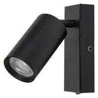 RABALUX Solo, zidna crna metal spot lamp, 1xGU10 sa prekidacem