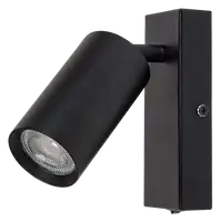 RABALUX Solo, zidna crna metal spot lamp, 1xGU10 sa prekidacem