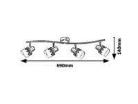 RABALUX Lacey spot E14 4X MAX 40W bla/bela/hrom