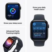 APPLE Watch SE3 v2 GPS 44mm Midnight Aluminium Case with Navy Blue Sport Band - M/L mjl94rk/a