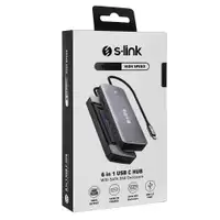 S-LINK SWV-USBC036 6U1 TIP C HUB-HDMI,USB3.0,PD3.0,TIP C 3.1,SSD