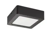 RABALUX Shaun, nadgradni LED panel crni 12W 1035lm 4000K, cetvrtast 15x15cm
