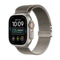 APPLE Watch Ultra 4 Cellular 49mm Natural Titanium Case with Natural Titanium Milanese Loop - M mja94se/a