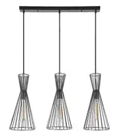 RABALUX Leandros, mat crna metalna visilica, E27 3x40W IP20