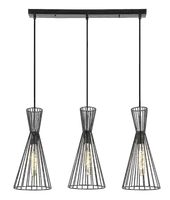 RABALUX Leandros, mat crna metalna visilica, E27 3x40W IP20