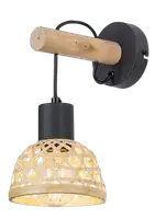 RABALUX Rattan, zidna lampa, crna metalna, E27 1x15W IP20