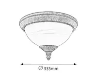 RABALUX Madrid spoljna plafonjera E27 60W staro zlato IP43