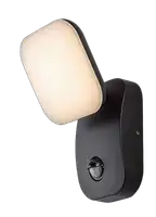 RABALUX Odiel, LED spoljna zidna sa senzorom, aluminium crna, 12W, 850lm (bez dif. 1400lm), 3000K