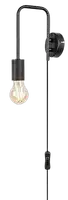 RABALUX Manzur, crna metalna zidna lampa, E27 1x40W IP20