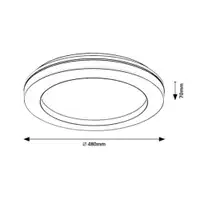 RABALUX Cooperius, LED plafonjera, 4800lm, 3000K-6500K 47W, D48cm, H7cm, IP20