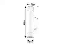 RABALUX Zircon, unutrašnja metalna zidna lampa top 2xGU10