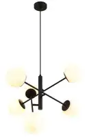 RABALUX Meduza, luster crni sa belim staklenim kuglama, 6xE14 G45, precnik 58cm