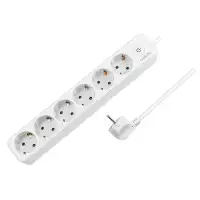 LOGILINK produzni kabl 6 mesta, prekidac, 1.5m, beli