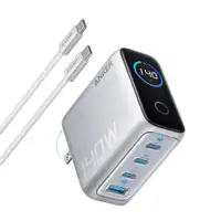 ANKER Charger (140W, 4-Port, PD 3.1) with USB-C Cable Silver (B2697G41)