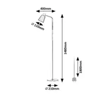 RABALUX Azim, crna metalna podna lampa, E27 1x40W, L40cm