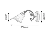 RABALUX Rustic3 zidna lampa E14 40W,bronza