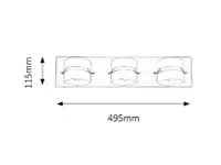RABALUX Tony zidna lampa za kupatilo LED 3x5W,hrom,IP44
