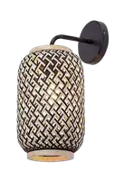RABALUX Adalla, mat crna metalna zidna lampa sa ratanskim abažurom, E27 1x40W, IP20