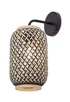 RABALUX Adalla, mat crna metalna zidna lampa sa ratanskim abažurom, E27 1x40W, IP20