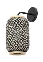 RABALUX Adalla, mat crna metalna zidna lampa sa ratanskim abažurom, E27 1x40W, IP20