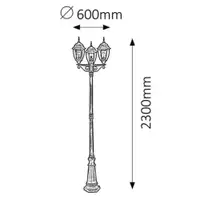 RABALUX Toronto spoljna lampaE27 3x60W staro zlato IP44
