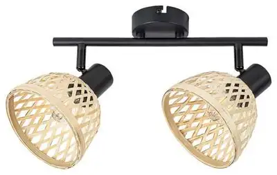 RABALUX Rattan, metalni bambus spot, E14 2x MAX 15W