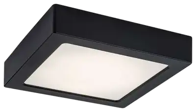 RABALUX Shaun2 plafonjera 15W 4000K crna cetvrtasta