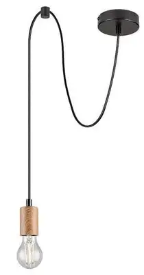 RABALUX Dollien, mat crna / drvena visilica, E27 1x60W IP20