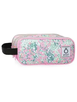 ENSO FLEUR zenski neseser sa 3 pregrade roze plava