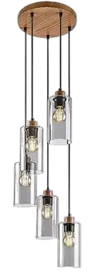 RABALUX Tanno, hrastova metalna visilica, E27 5x25W, IP22