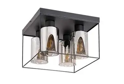 RABALUX Cedvik, crna metalna plafonska lampa , E27 4x25W, IP21