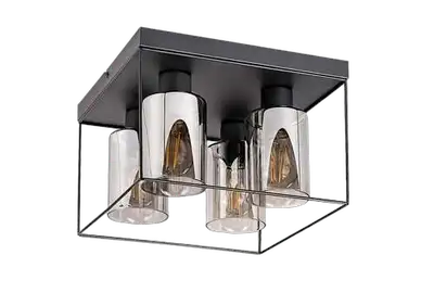 RABALUX Cedvik, crna metalna plafonska lampa , E27 4x25W, IP21