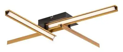 RABALUX Remiel, LED plafonjera metal crna / drvo, 20W, 1200lm, 3000K, 75x62cm
