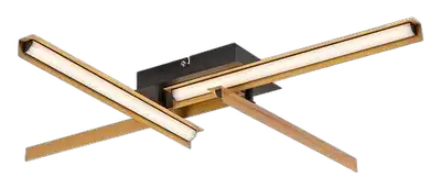 RABALUX Remiel, LED plafonjera metal crna / drvo, 20W, 1200lm, 3000K, 75x62cm