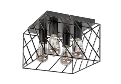RABALUX Borooo, mat crna metalna plafonska lampa, E27 4x25W IP20