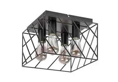 RABALUX Borooo, mat crna metalna plafonska lampa, E27 4x25W IP20