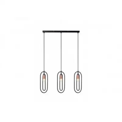 RABALUX Rovier, visilica metal crna / bakar 3xE27, v150cm