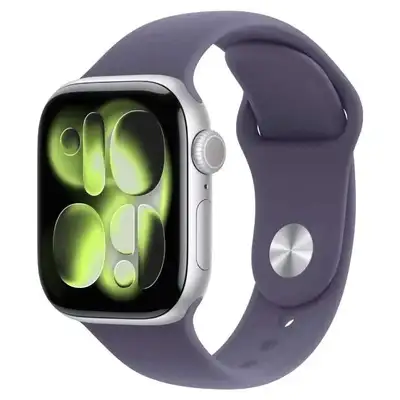 APPLE Watch S11 GPS 46mm Silver Aluminium Case with Purple Fog Sport Band - S/M mev94rk/a