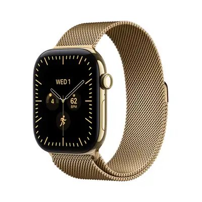 APPLE Watch S12 Cellular 42mm Radiant Gold Titanium Case with Radiant Gold Milanese Loop mjgl4wf / a