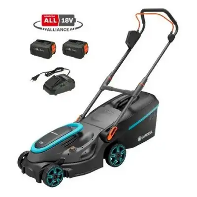 GARDENA Baterijska Kosilica PowerMax Set sa Dve Baterije i Brzim Punjacem Power For All Alliance 37cm / 36V P4A